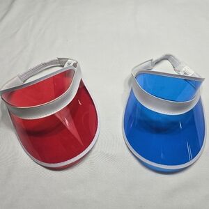 Beach Visors Plastic Retro Style Novelty Sun Visor Set Of 2